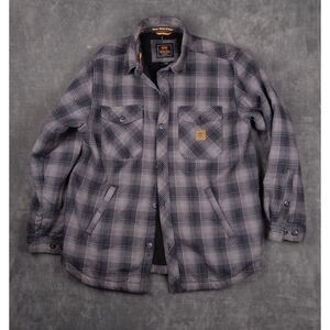 Walls Outdoor Goods Sherpa Lined Heavy Flannel Jacket Mens Size XL Gray Black